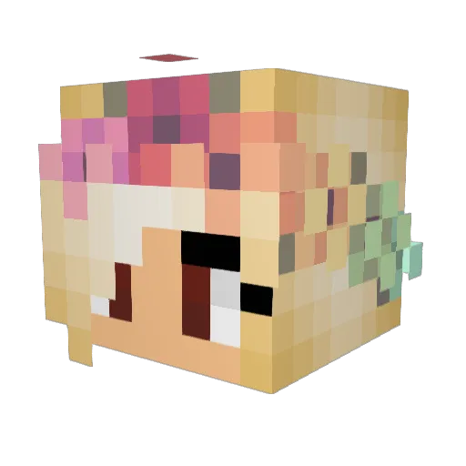 Xmalinne Minecraft avatar head, 3D render