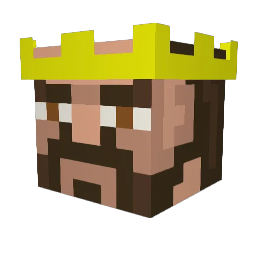 XmenDomino Minecraft avatar head, 3D render