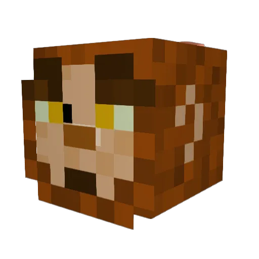 Xnaplol Minecraft avatar head, 3D render