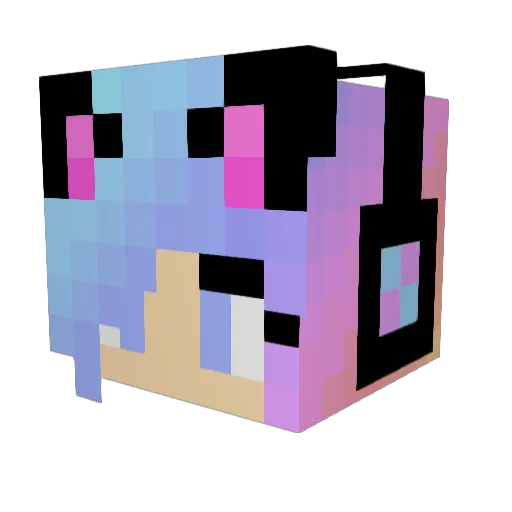 XoKittyGirloX Minecraft avatar head, 3D render