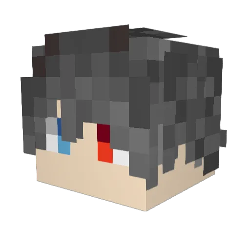 Xof_HeiTong Minecraft avatar head, 3D render