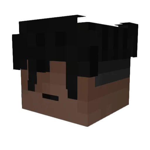 Xoku Minecraft avatar head, 3D render