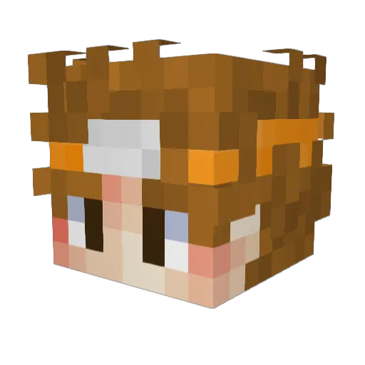 XonKeD Minecraft avatar head, 3D render