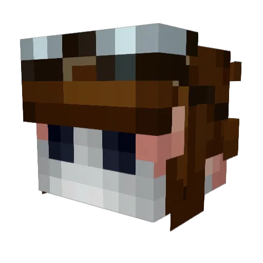 Xonated Minecraft avatar head, 3D render