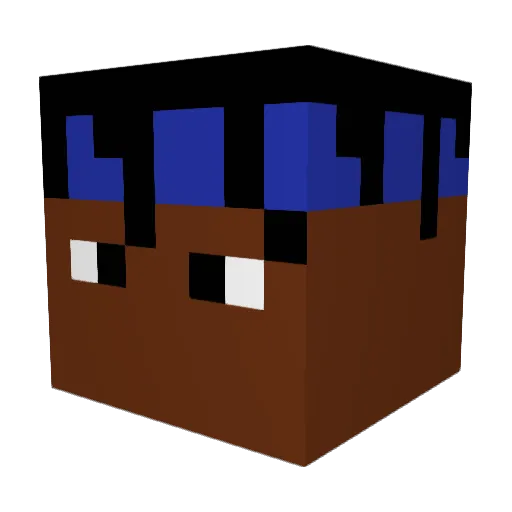 XoneV Minecraft avatar head, 3D render