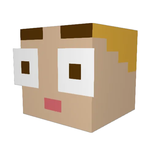 Xongi0 Minecraft avatar head, 3D render