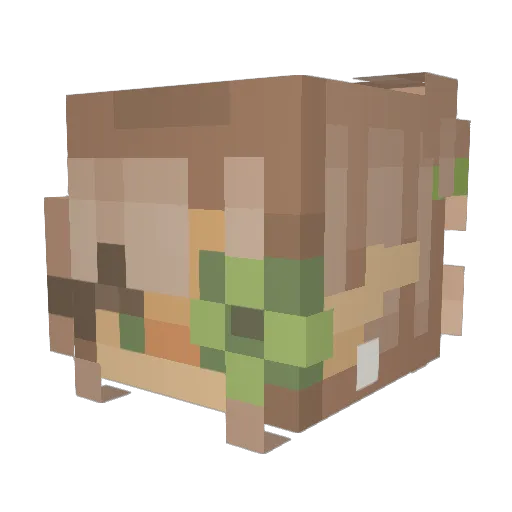 Xophvz Minecraft avatar head, 3D render