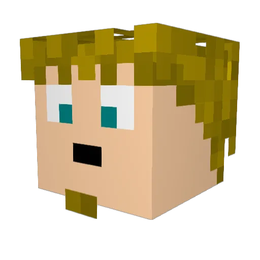 Xorces Minecraft avatar head, 3D render