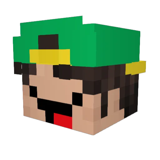 Xosher Minecraft avatar head, 3D render