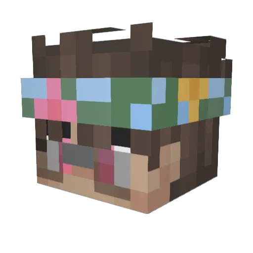 Xp_Bottles Minecraft avatar head, 3D render