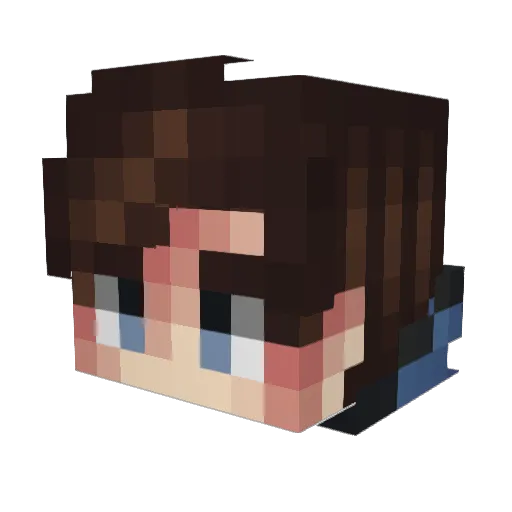 XpctD Minecraft avatar head, 3D render