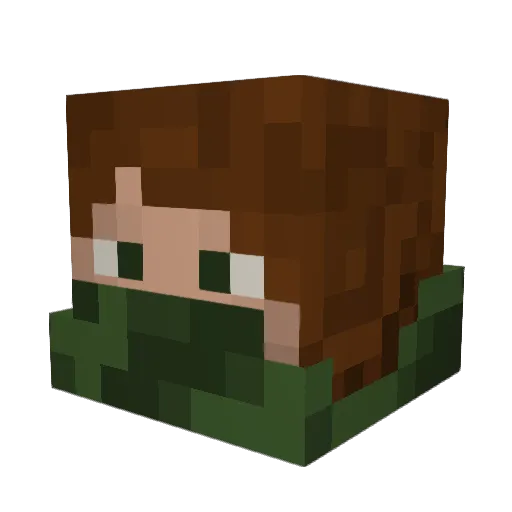 XpertMC Minecraft avatar head, 3D render