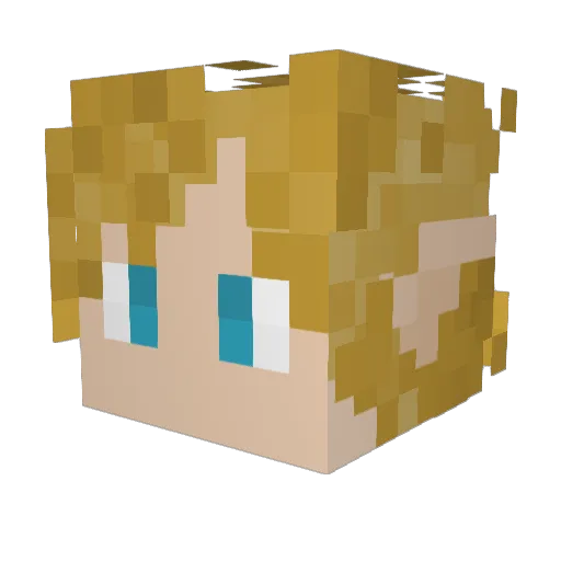 Xploud4 Minecraft avatar head, 3D render