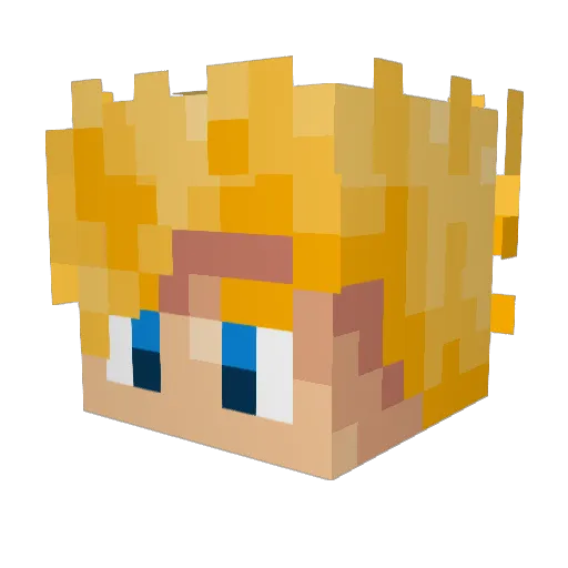 Xpriteru Minecraft avatar head, 3D render