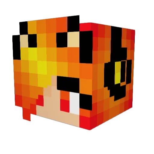 Xqexkz Minecraft avatar head, 3D render