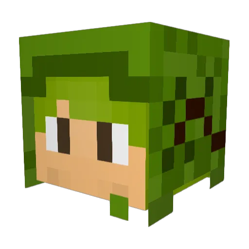 XqsMEx Minecraft avatar head, 3D render