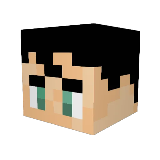 Xqua Minecraft avatar head, 3D render