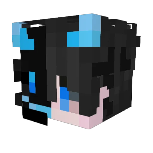 XraVV Minecraft avatar head, 3D render