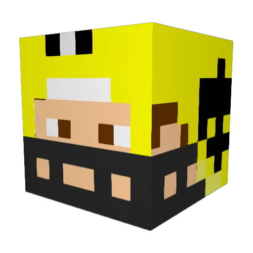 Xrag05 Minecraft avatar head, 3D render