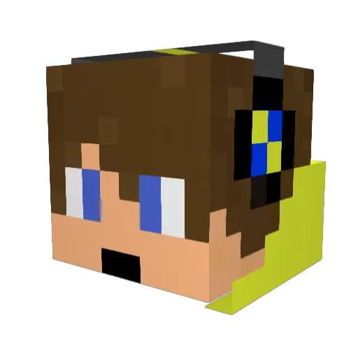 Xryps Minecraft avatar head, 3D render