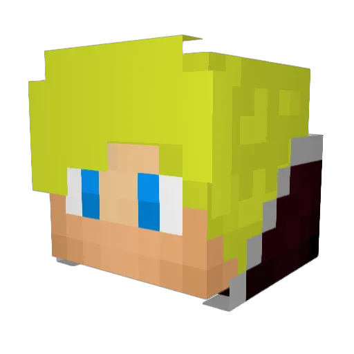 Xsmil Minecraft avatar head, 3D render