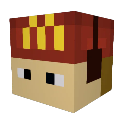 Xterot Minecraft avatar head, 3D render