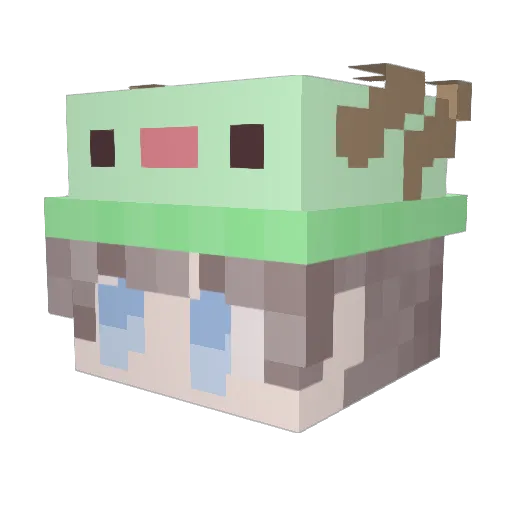 XtrOn90 Minecraft avatar head, 3D render