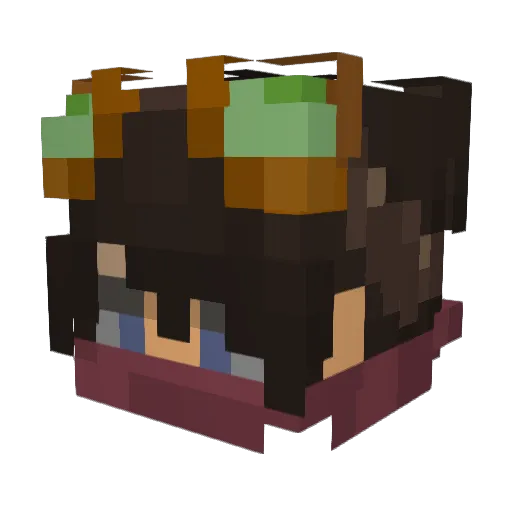 XtyK_ Minecraft avatar head, 3D render