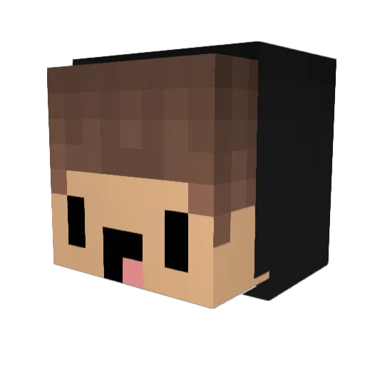 XuYBiNa Minecraft avatar head, 3D render