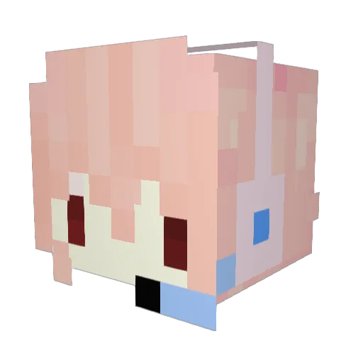Xuanza Minecraft avatar head, 3D render