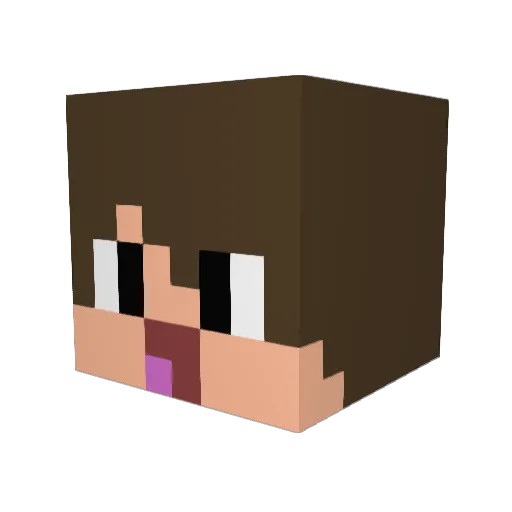 Xuffix Minecraft avatar head, 3D render