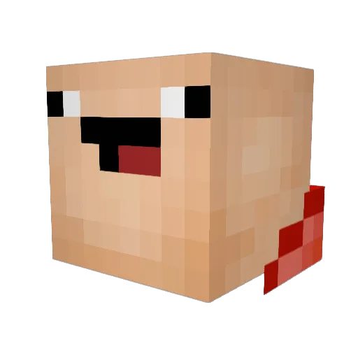 Xuki Minecraft avatar head, 3D render
