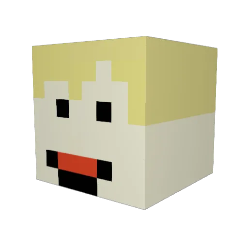Xulpe_ Minecraft avatar head, 3D render