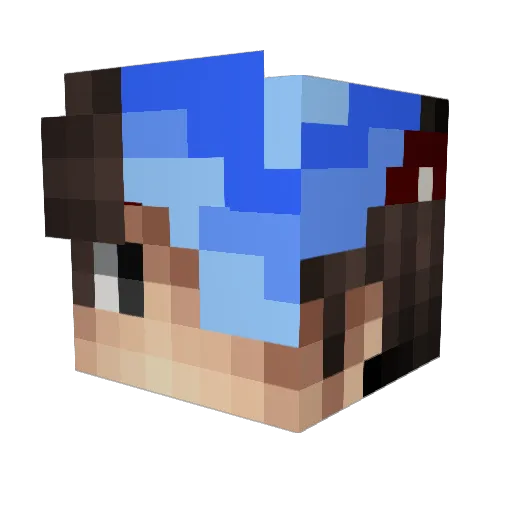 XuniX Minecraft avatar head, 3D render