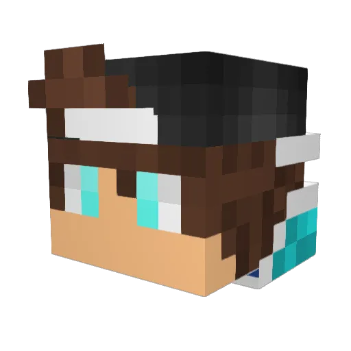 XurBlue Minecraft avatar head, 3D render