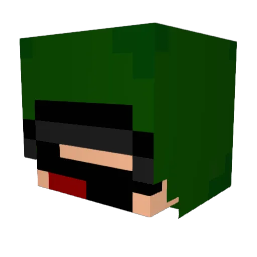 Xv0k_ Minecraft avatar head, 3D render