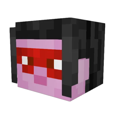 Xvema Minecraft avatar head, 3D render