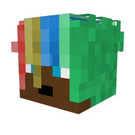 Xveping Minecraft avatar head, 3D render
