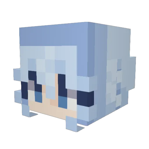 Xwlf Minecraft avatar head, 3D render