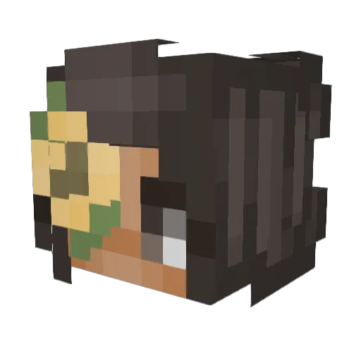 XxAlg Minecraft avatar head, 3D render