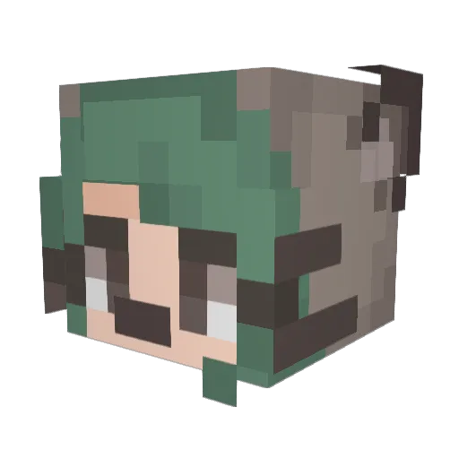 XxAxisxX Minecraft avatar head, 3D render