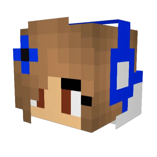 XxBlueButterxX Minecraft avatar head, 3D render