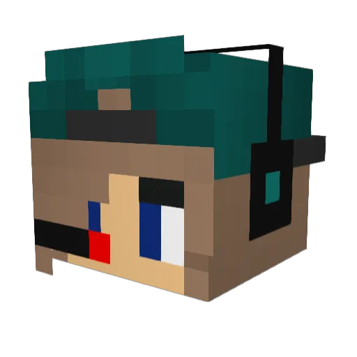 XxCrazySiMine Minecraft avatar head, 3D render