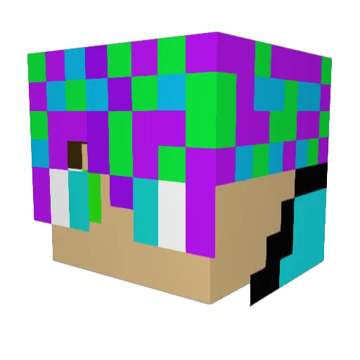 XxDimensional Minecraft avatar head, 3D render
