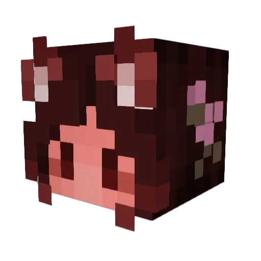 XxLuxy Minecraft avatar head, 3D render