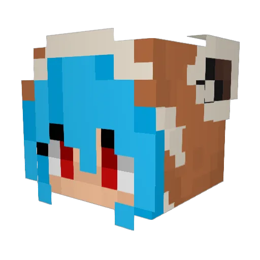 XxPandaRouxX Minecraft avatar head, 3D render