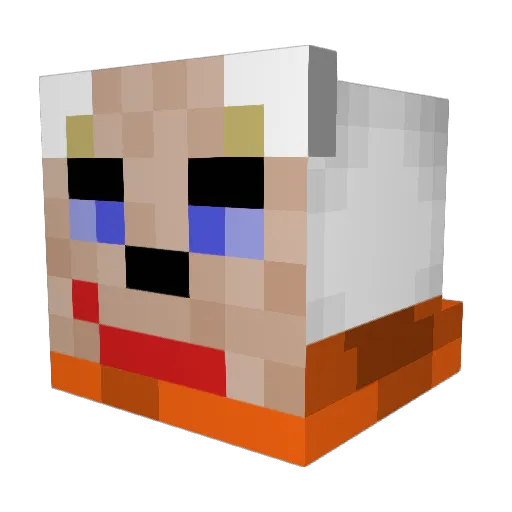 XxXPEPOXxX Minecraft avatar head, 3D render