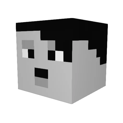 Xx_Sad_Sad_xX Minecraft avatar head, 3D render