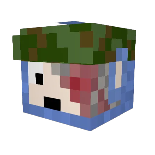 XyCreeperKiller Minecraft avatar head, 3D render