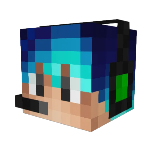 Xylend Minecraft avatar head, 3D render